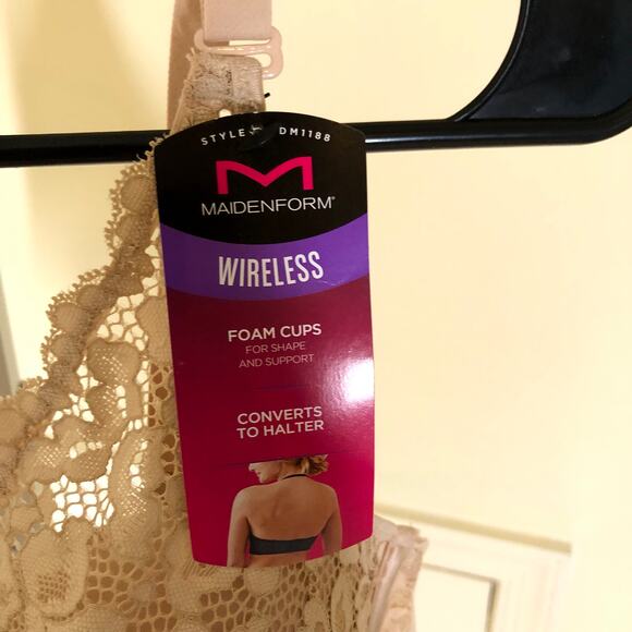 Maidenform NWT Women's Wireless Convertible Foam Cups Beige Bra Size 40B - Picture 2 of 6